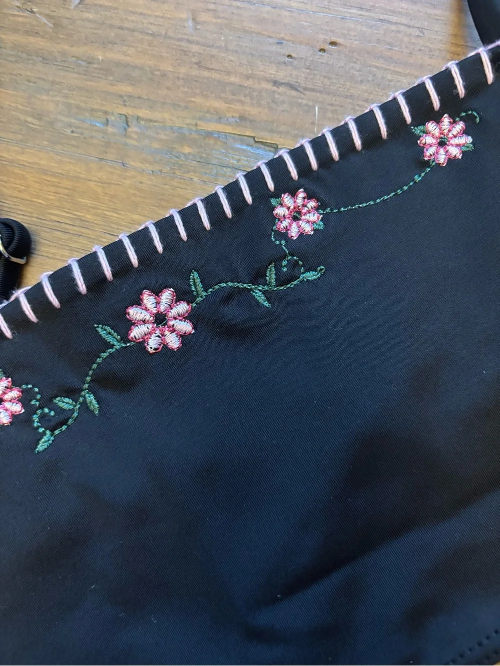 Frankie’s bikini sea fairy black embroidered bikini set